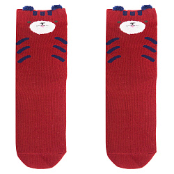 Носки укороченные "Коты" (красные)