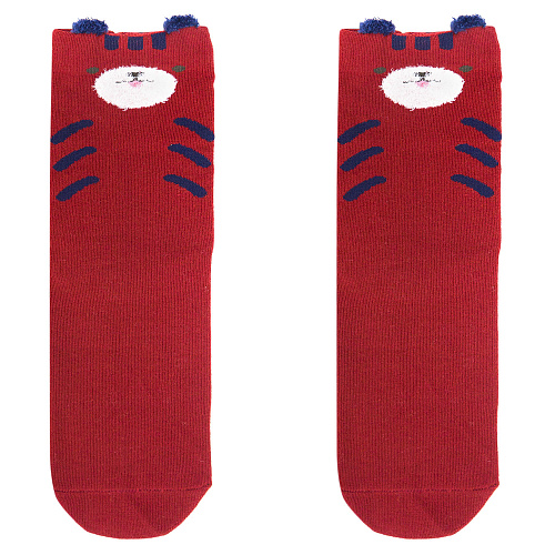 Носки укороченные "Коты" (красные) купить оптом